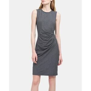 THEORY Shirred Sleeveless Sheath Dress